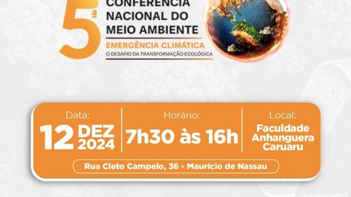 Inscrições abertas para 5ª Conferência Municipal do Meio Ambiente em Caruaru