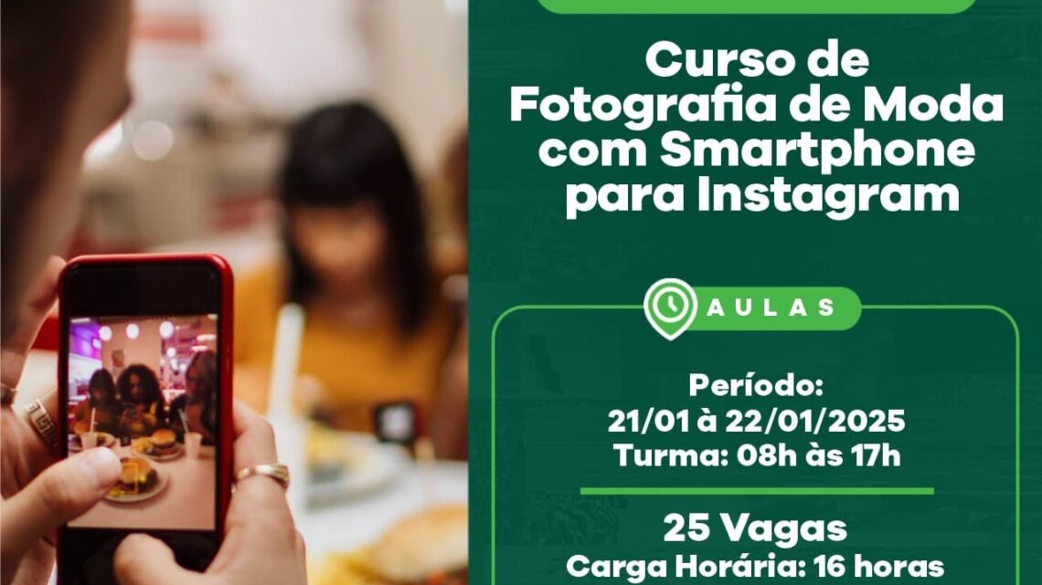 Inscrições abertas para cursos gratuitos de Costura e Fotografia de Moda com Smartphone