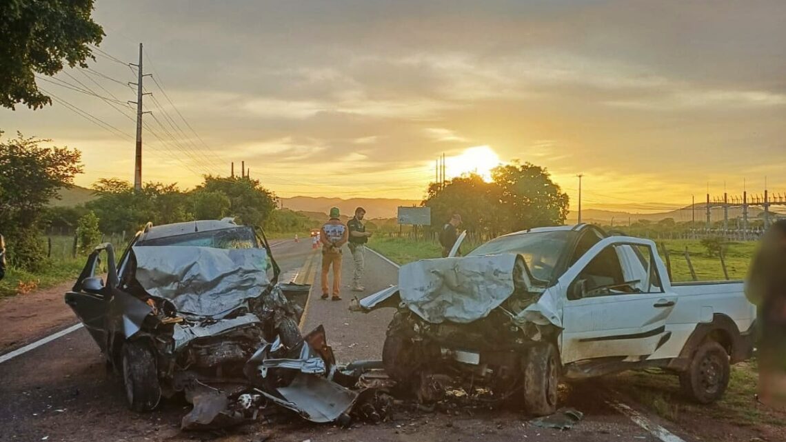 Três mortes em colisão frontal na BR 424