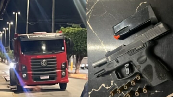 PM apreende arma de fogo e recupera veículo roubado