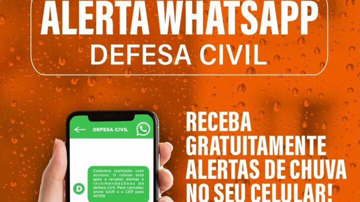 Defesa Civil de Caruaru informa população sobre serviço gratuito de alertas de chuva via WhatsApp
