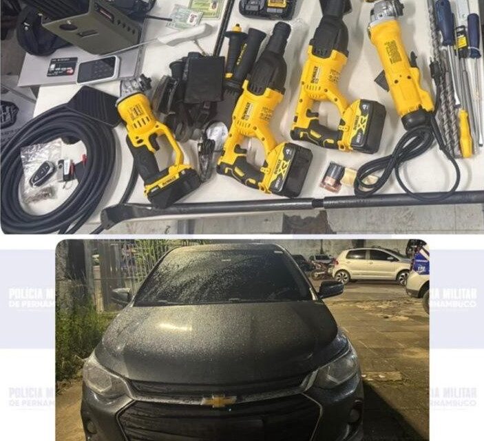 Suspeitos presos com  ferramentas para arrombamento de caixas eletrônicos