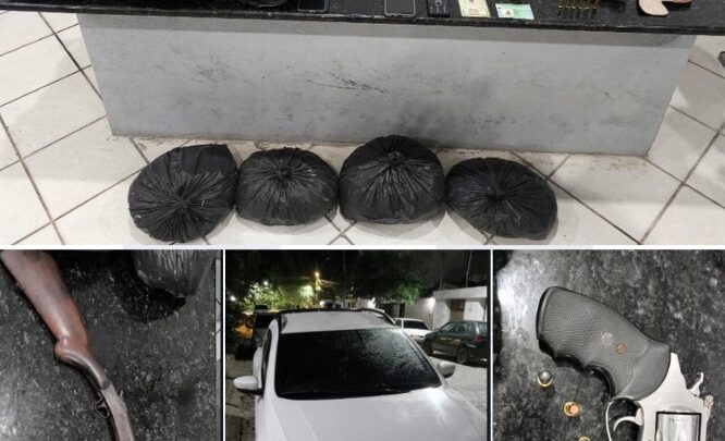 Pai e filho são presos com armas e drogas