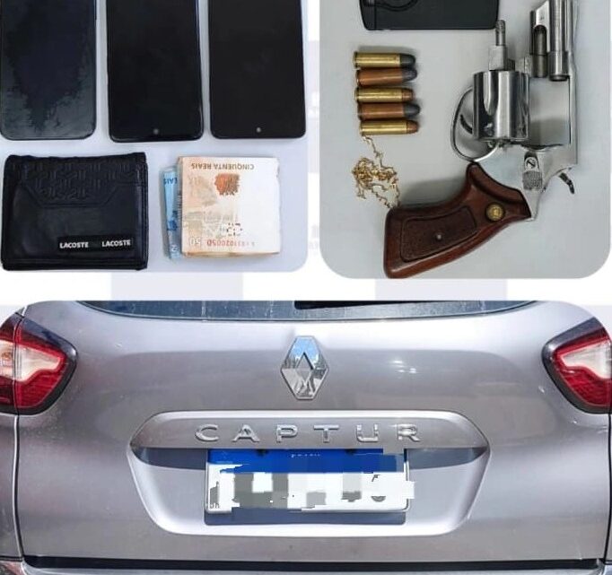 Trio armado é detido após roubo a motorista por aplicativo