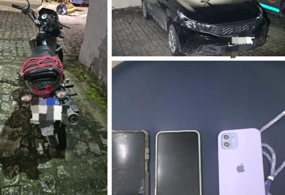 PM recupera veículo roubado e prende suspeitos