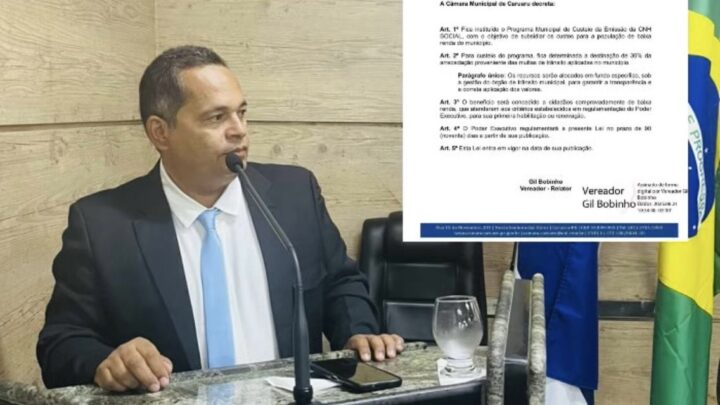 Vereador Gil Bobinho comemora aprovação do Programa Municipal de Custeio da Emissão da CNH SOCIAL