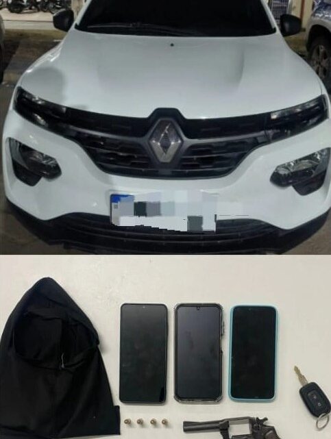 PM prende dupla e recupera veículo e celulares roubados