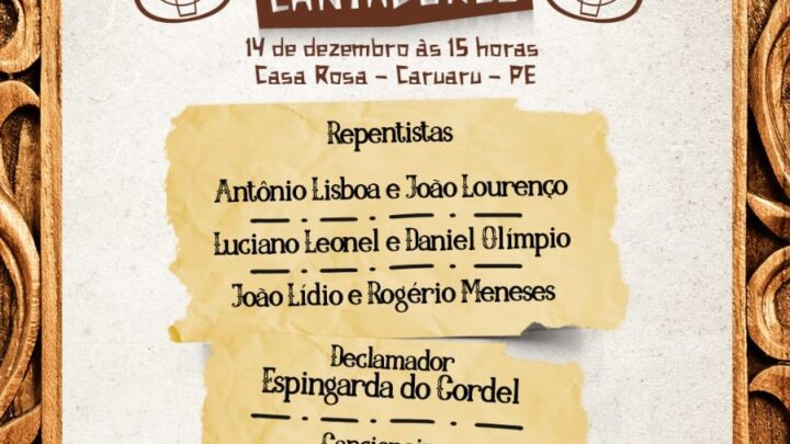 17º Encontro dos Poetas Cantadores reúne admiradores da poesia no domingo (14), na Casa Rosa em Caruaru