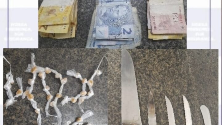 Cinco suspeitos são presos por roubo, lesão corporal e porte ilegal de arma branca