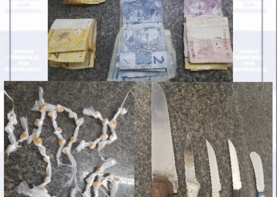 Cinco suspeitos são presos por roubo, lesão corporal e porte ilegal de arma branca