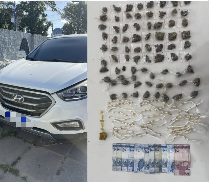 PM desmonta ponto de tráfico em feira e apreende carro clonado