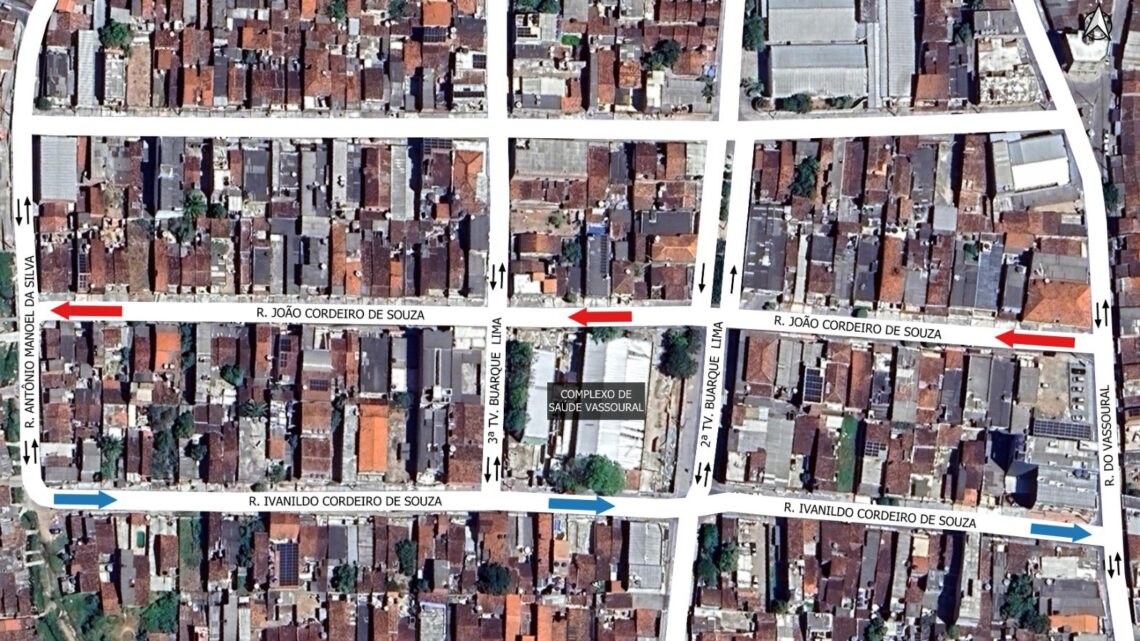 Duas ruas no bairro Vassoural terão sentido único com implantação de binário
