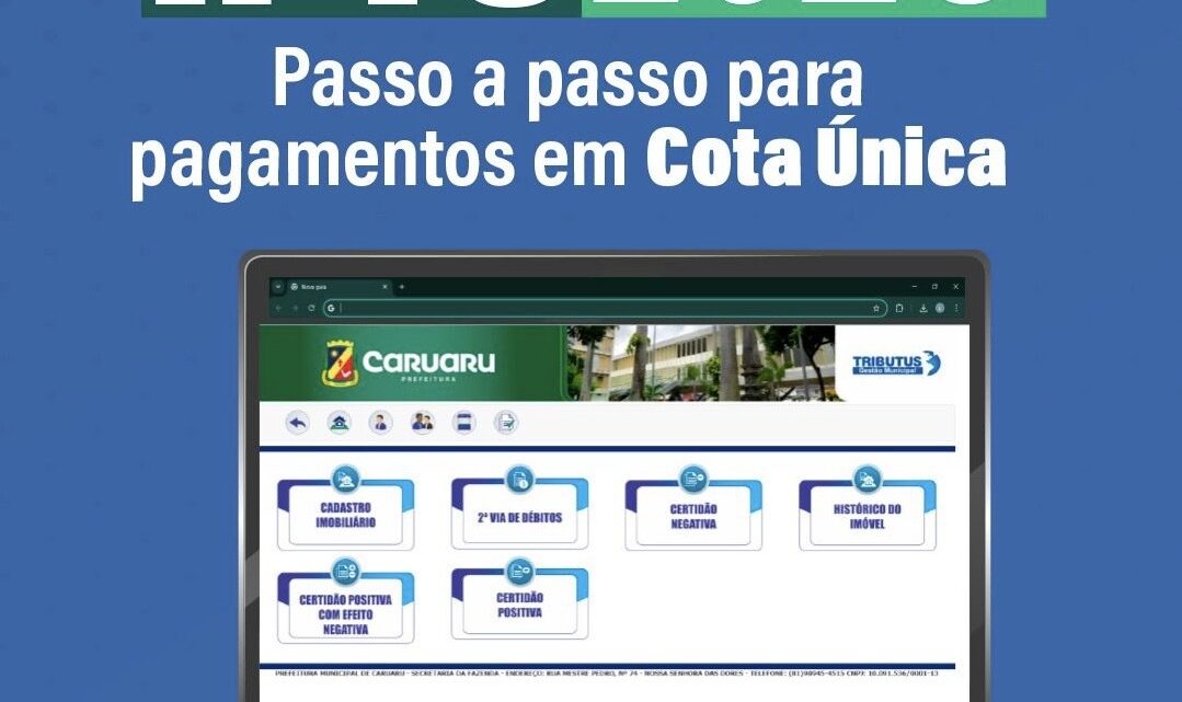 Prefeitura de Caruaru inicia entrega dos carnês do IPTU 2026