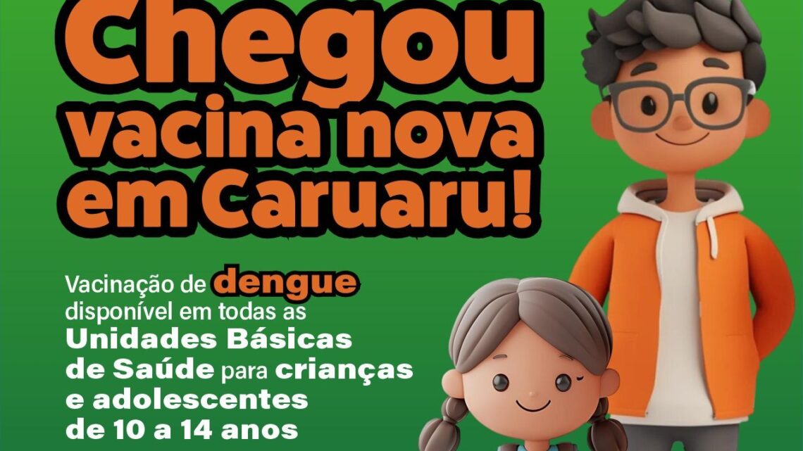 Vacinação disponível contra a dengue para crianças e adolescentes de 10 a 14 anos