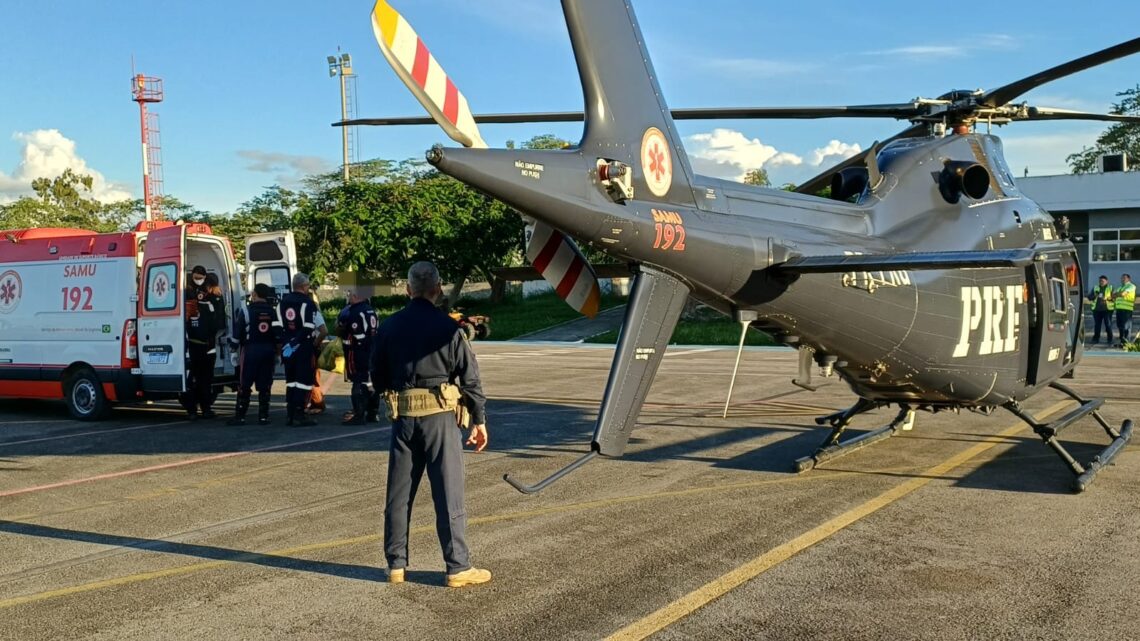 Bebê tem traumatismo craniano, após ser atingido por queda de guarda-roupa, e é socorrido de helicóptero em Caruaru