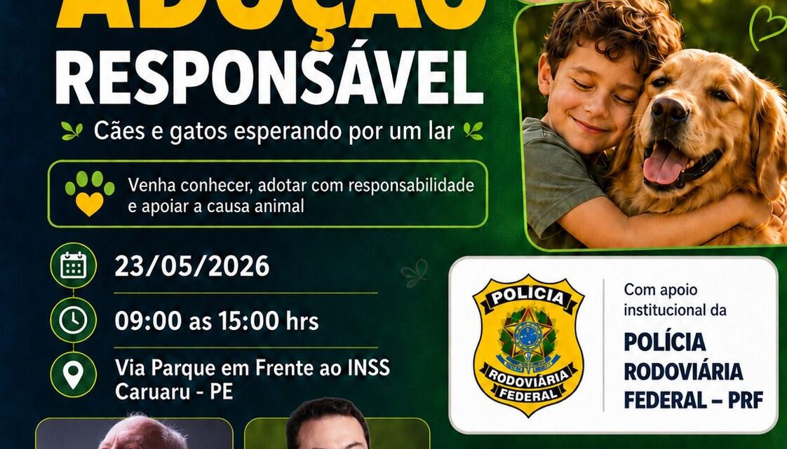 Evento de Adoção Responsável em Caruaru – cães e gatos esperanto um lar, neste sábado (23)