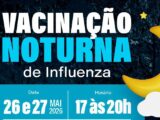 Vacinação noturna contra a Influenza será realizada nesta terça (26) e quarta-feira (27), na Via Parque, em Caruaru