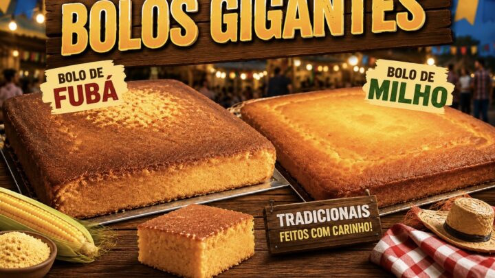 Comidas Gigantes: Bolo de Fubá e Bolo de Milho no São João de Caruaru nesta quarta-feira (17)