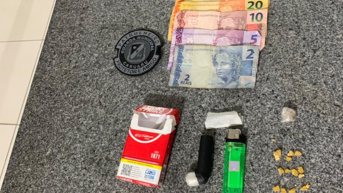 Guarda Municipal de Caruaru apreende pedras de crack e conduz suspeito à Delegacia