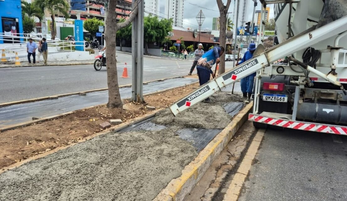 Novo canteiro da Avenida Agamenon Magalhães começa a ganhar forma com a requalificação